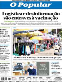 Capa do jornal O Popular 07/01/2021