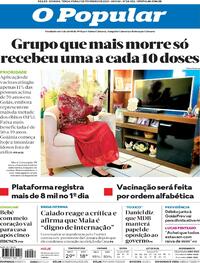 Capa do jornal O Popular 09/02/2021