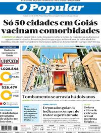 Capa do jornal O Popular 11/05/2021