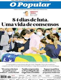 Capa do jornal O Popular 14/01/2021