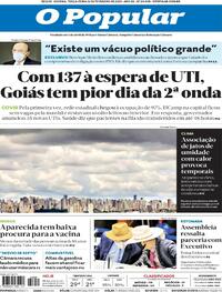 Capa do jornal O Popular 16/02/2021