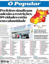 Capa do jornal O Popular 18/02/2021