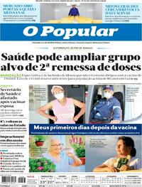 Capa do jornal O Popular 23/01/2021