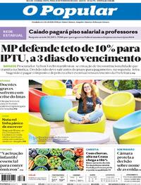 Capa do jornal O Popular 18/02/2022