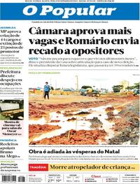 Capa do jornal O Popular 21/12/2022