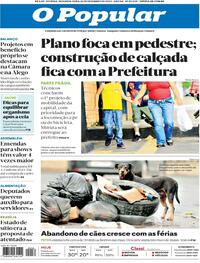 Capa do jornal O Popular 26/12/2022