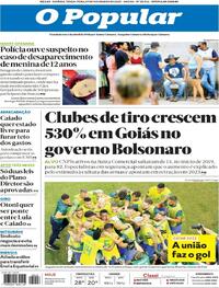 Capa do jornal O Popular 29/11/2022