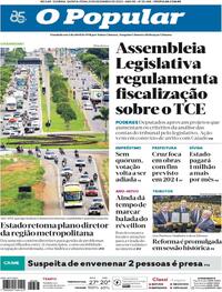 Capa do jornal O Popular 21/12/2023