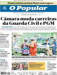 Capa do jornal O Popular 23/12/2023