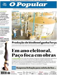 Capa do jornal O Popular 25/12/2023