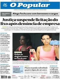 Capa do jornal O Popular 29/12/2023
