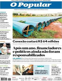 Capa do jornal O Popular 08/01/2024