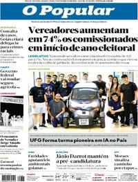 Capa do jornal O Popular 14/02/2024