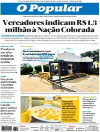 Capa do jornal O Popular 19/02/2024