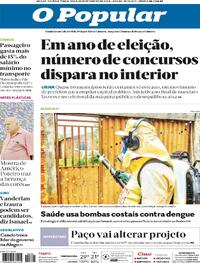 Capa do jornal O Popular 20/02/2024