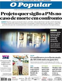 Capa do jornal O Popular 21/02/2024