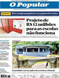 Capa do jornal O Popular 26/01/2024