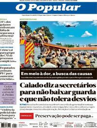 Capa do jornal O Popular 26/04/2024