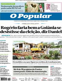 Capa do jornal O Popular 27/01/2024