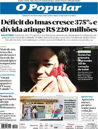 Capa do jornal O Popular 27/02/2024
