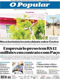 Capa do jornal O Popular 28/02/2024