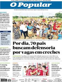 Capa do jornal O Popular 29/01/2024