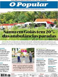 Capa do jornal O Popular 30/01/2024