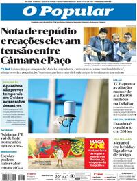 Capa do jornal O Popular 01/10/2025