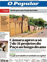 Capa do jornal O Popular 01/12/2025