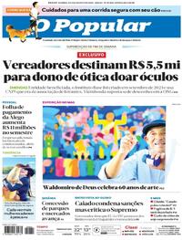 Capa do jornal O Popular 04/08/2025