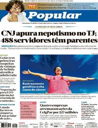 Capa do jornal O Popular 04/10/2025