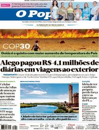 Capa do jornal O Popular 08/11/2025