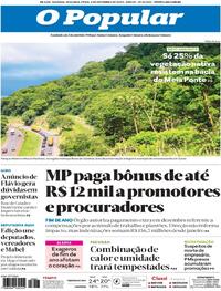 Capa do jornal O Popular 08/12/2025