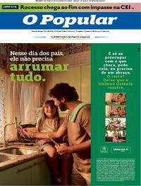 Capa do jornal O Popular 09/08/2025