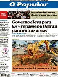 Capa do jornal O Popular 10/11/2025