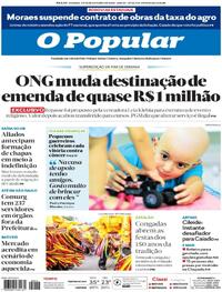 Capa do jornal O Popular 11/10/2025