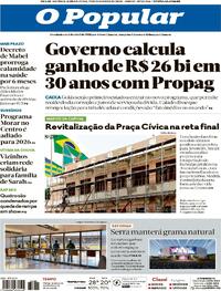 Capa do jornal O Popular 11/12/2025