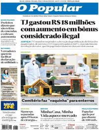 Capa do jornal O Popular 12/05/2025