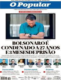 Capa do jornal O Popular 12/09/2025