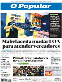 Capa do jornal O Popular 12/11/2025