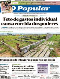 Capa do jornal O Popular 13/12/2025