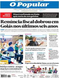 Capa do jornal O Popular 14/06/2025