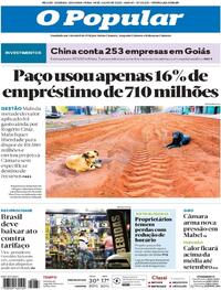 Capa do jornal O Popular 14/07/2025