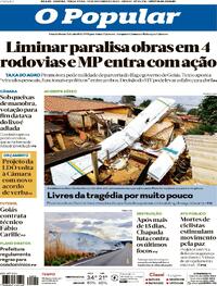 Capa do jornal O Popular 14/10/2025