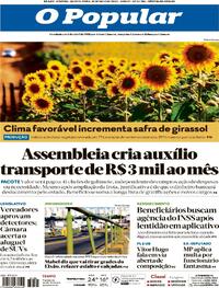 Capa do jornal O Popular 15/05/2025