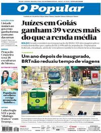 Capa do jornal O Popular 15/09/2025