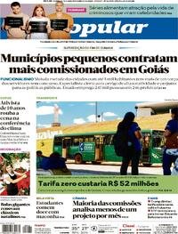 Capa do jornal O Popular 15/11/2025