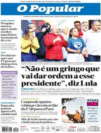 Capa do jornal O Popular 18/07/2025