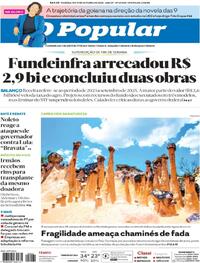 Capa do jornal O Popular 18/10/2025