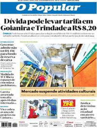 Capa do jornal O Popular 18/12/2025